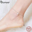bamoer Simple Design Star Silver Anklet for Women Sterling Silver 925 Bracelet for Ankle and Leg Fashion Foot Jewelry SCT009