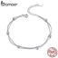 BAMOER 925 Silver Chain Bracelet Women Round Beads Double Layers Link Chain Bracelets Female Sterling Silver Jewelry 2019 SCB131