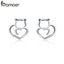 BAMOER Hot Sale Authentic 925 Sterling Silver Cute Cat Small Stud Earrings for Women Fashion Sterling Silver Jewelry SCE271