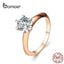 BAMOER Engagement Finger Ring for Women Big Stone Clear Zirconia Rings Crystal Statement Fine Jewelry Female Gifts SCR525