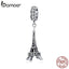 bamoer 925 Sterling Silver Retro Eiffel Tower Pendant Charm for Bracelet or Necklace 925 Sterling Silver Jewelry BSC154