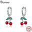 bamoer Real 925 Sterling Silver Sweet Cherry Stud Earrings for Women Statement Fine Jewelry Brinco 2020 Bijoux SCE905