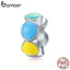 bamoer Silver 925 Jewelry Rainbow Bubble Design Vine Pattern Charm fit Original Brand Bracelet Sterling Silver Jewelry SCC1555