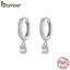 bamoer Hoop Earrings With Charm Solid Sterling Silver 925 High Quality CZ  Wedding Jewelry Engagement Statement Brincos BSE157