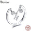 BAMOER Silver Rings 925 Stelring Silver Chain Ring for Women Clear CZ Star Ajudtable Rings 2019 New Female Jewelry Gifts SCR408