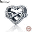 BAMOER Authentic 100% 925 Sterling Silver Endless Love Infinity Love Charms Beads fit Women Bracelets Jewelry Accessories SCC432