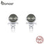 bamoer Moon Stone Astronaut Stud Earrings for Women 925 Sterling Silver Ear Pins Jewelry 2020  New Design Brincos SCE871