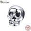 BAMOER 925 Sterling Silver Christmas Gift Skull Head Beads Charm fit Charm Bracelet Halloween Jewelry Making Accessories DIY