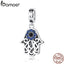 BAMOER Eye Design Series 100% 925 Sterling Silver Blue Wicked Eye Pendant Fit  Bracelets & Bangles Fashion  Jewelry SCC085