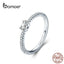 BAMOER Wedding Ring Sterling Silver 925 Clear Cubic Zirconia Engagement Rings for Women Promise Statement Jewelry SCR524