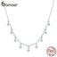 bamoer Stars Metal Choker Necklaces for Women Short Chain Necklaces Wedding Engagement 925 Sterling Silver Jewelry BSN116