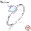 bamoer Moonstone Finger Rings for Women 925 Sterling Silver Licorne Open Adjustable Ring Elegant Statement Jewelry Gifts SCR642