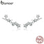 bamoer Genuine 925 Sterling Silver Stars and Moon Stud Earrings for Women silver Jewelry 2020 Brincos EarringSCE926