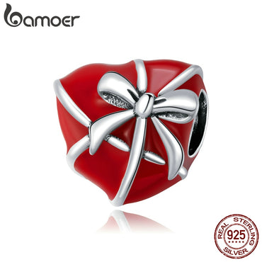 bamoer 925 Sterling Silver Love Gift Box Charm for Original Bracelet Women Pendant silver Jewelry Bracelet Making SCC1637