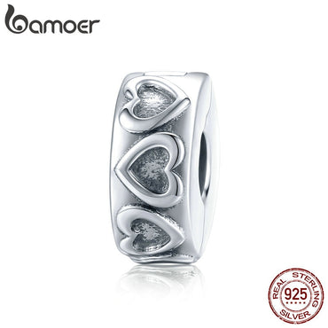 bamoer Vintage Relief Charm for Original Women Bracelet 925 Sterling Silver European Brand Jewelry DIY Bracelet Making SCC1557