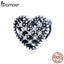 bamoer Shining Heart Charm for Original Silver Bracelet or Bangle 925 Sterling Silver Fine Jewelry SCC1572