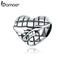 bamoer 925 Sterling Silver Metal Beads for Women Shake Hands with Nature Charm for Original Bracelet Fashion Jewelry SCC1579