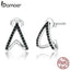 bamoer Simple Geometry Stud Earrings for Women 925 Sterling Silver Ear Pins Jewelry 2020  New Design earring Brincos SCE924