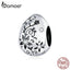 bamoer Easter Series Authentic 925 Sterling Silver Vintage Flower Pattern Metal Beads Egg Charm for Original Bracelet SCC1466