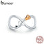 bamoer 925 Sterling Silver Geometric Infinite Love Rose Flower Charm fit Original Bracelet or Necklace DIY Jewelry SCC1463