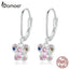 bamoer Authentic 925 Sterling Silver Blue Dream Earrings for Women Korean Style Fine Jewelry Moda Bijoux SCE750