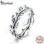 bamoer S925 Sterling Silver Classical Branches CZ Finger Rings for Women Engagement Wedding Finger Ring Statement Jewelry SCR669