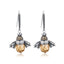 BAMOER Hot Sale Genuine 925 Sterling Silver Lovely Orange Bee Animal Drop Earrings for Women Fine Jewelry Gift Bijoux SCE149