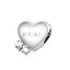 WOSTU 100% Authentic 925 Sterling Silver Heart Shape Charm Beads Fit Brand Charm Bracelet DIY Original Silver Jewelry