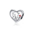 WOSTU 100% Authentic 925 Sterling Silver Heart Shape Charm Beads Fit Brand Charm Bracelet DIY Original Silver Jewelry