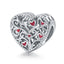 WOSTU 100% Authentic 925 Sterling Silver Heart Shape Charm Beads Fit Brand Charm Bracelet DIY Original Silver Jewelry