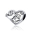 WOSTU 100% Authentic 925 Sterling Silver Heart Shape Charm Beads Fit Brand Charm Bracelet DIY Original Silver Jewelry