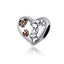 WOSTU 100% Authentic 925 Sterling Silver Heart Shape Charm Beads Fit Brand Charm Bracelet DIY Original Silver Jewelry