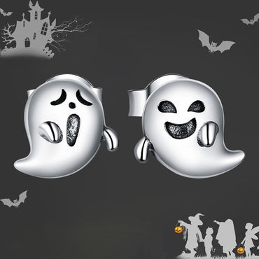 bamoer silver Stud Earrings for Women Little Devil Ghost Jewelry Gift for Girl 925 Sterling Silver Jewelry earring BSE421