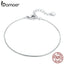 bamoer Snakebone Link Chain Plated Bracelets for Women 925 Sterling Silver Bracelets with Charms Anniversary Gifts SCB153