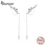 bamoer Genuine 925 Sterling Silver Stud Landscape Painting Earrings for Women Wedding Statement Elegant Earing 2020 New BSE430