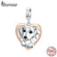 bamoerCute Puppy Plated platinum 925 Sterling Silver Retro Vintage  Metal Charm for Original silver Bracelet DIY Make SCC1611