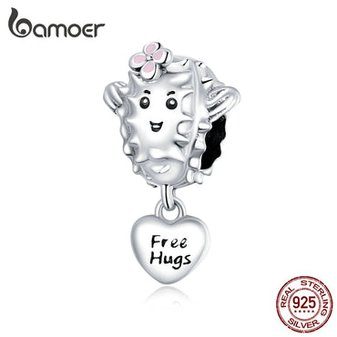 bamoer Lovely Succulent Beads 925 Sterling Silver Charm for Original Silver Bracelet or Bangle DIY  Jewelry make  SCC1642