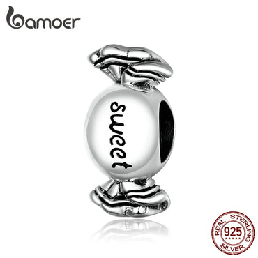 bamoer Silver 925 Jewelry Sweet Candy Charms for Original Snake Bracelet & Bangle Women Silver Jewelry DIY  Making BSC353