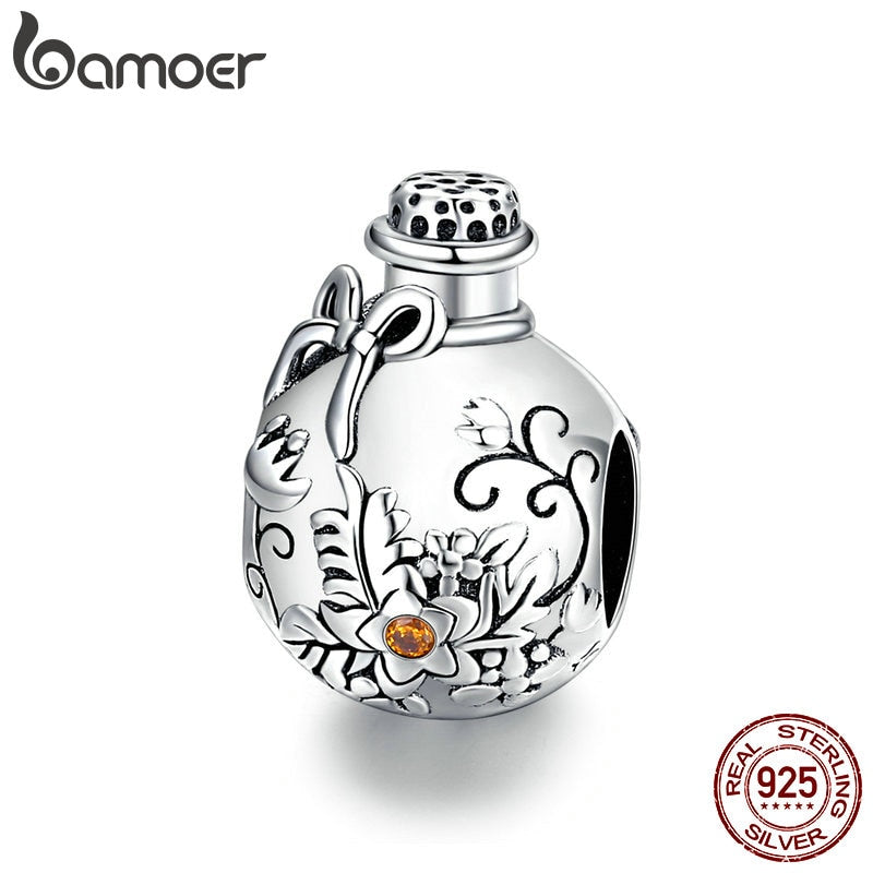 bamoer 925 Sterling Silver Wishing Bottle  silver Original Charm for Brand DIY Jewelry Make women Girls gift SCC1602