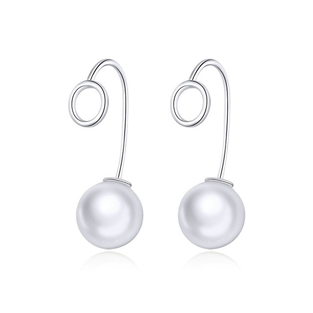 Drop Earrings Fine Jewelry Female Drop Earrings with Pearls Earrings 925 Sterling Silver Jewelry Mother's Day Gift SCE006