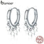 bamoer Genuine 925 Sterling Silver Star Charm Earrings Stud Women Punk Style Fine Jewelry SCE684