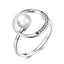 BAMOER Real 100% 925 Sterling Silver Elegant Round Geometric Finger Rings for Women Anniversary Engagement Ring Jewelry SCR231