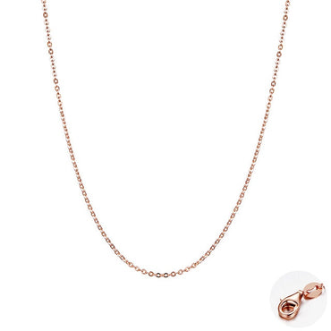 BAMOER Rose Gold Color 925 Sterling Silver Necklace Chain Lobster Clasp Simple Chain Fashion Necklace Basic Jewelry 45cm