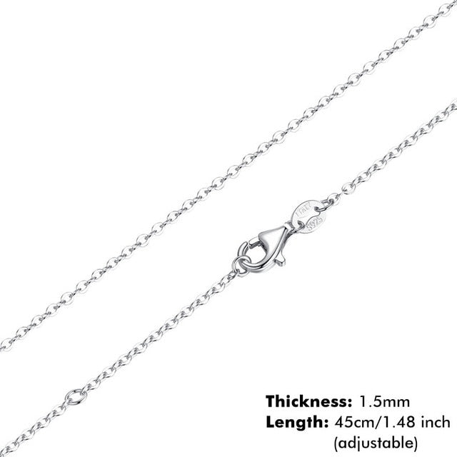 BAMOER Classic Basic Chain 100% 925 Sterling Silver Lobster Clasp Adjustable Necklace Chain Fashion Jewelry SCA009-45