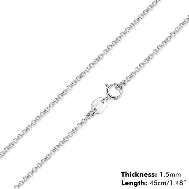 BAMOER Classic Basic Chain 100% 925 Sterling Silver Lobster Clasp Adjustable Necklace Chain Fashion Jewelry SCA009-45