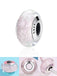 BAMOER 925 Sterling Silver Lovely Pink Flower European Murano Glass Beads Charms for DIY Bracelets Christmas DEAL SCZ001