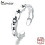 bamoer Authentic 925 Sterling Silver Romantic Planet Adjustable Finger Ring for Women 2020 Zodiac Fashion Jewelry Bijoux SCR678