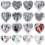 WOSTU 100% Authentic 925 Sterling Silver Heart Shape Charm Beads Fit Brand Charm Bracelet DIY Original Silver Jewelry