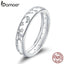 bamoer S925 Sterling Silver Clear platinum CZ Shining Stars Finger Rings for Women Engagement Wedding Statement Jewelry BSR148