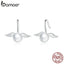 bamoer Geometry Stud Angel Wings Ears Earrings for Women 925 Sterling Silver Ear Pins Jewelry 2020  New Design Brincos SCE951